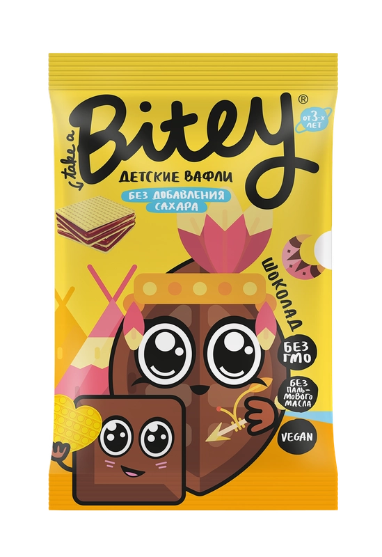 Вафли Bitey "Шоколад" 35 гр с СГР
