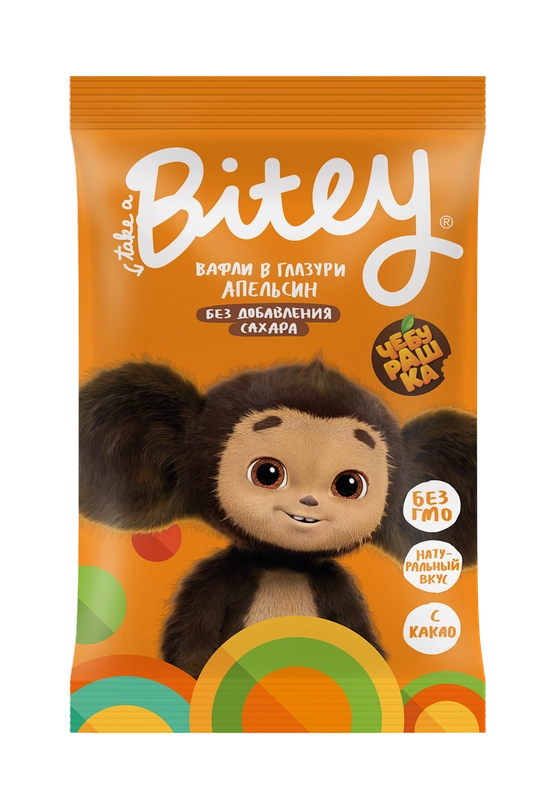 Вафли Bitey глазированные со вкусом «Апельсин», 35 гр