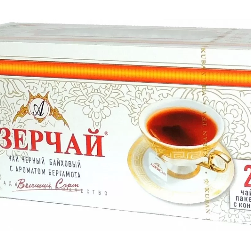 Чай АЗЕРЧАЙ, черный, с ароматом бергамота, 25 пакетиков, 50 г