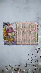 Светло-синий календарь объемный на 2025 год магнитный, с пожеланиями