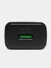 Черный зарядное устройство Borofone BA59A (1xUSB, QC 3.0, 18W+ опц.кабель Micro-USB или Type-C)