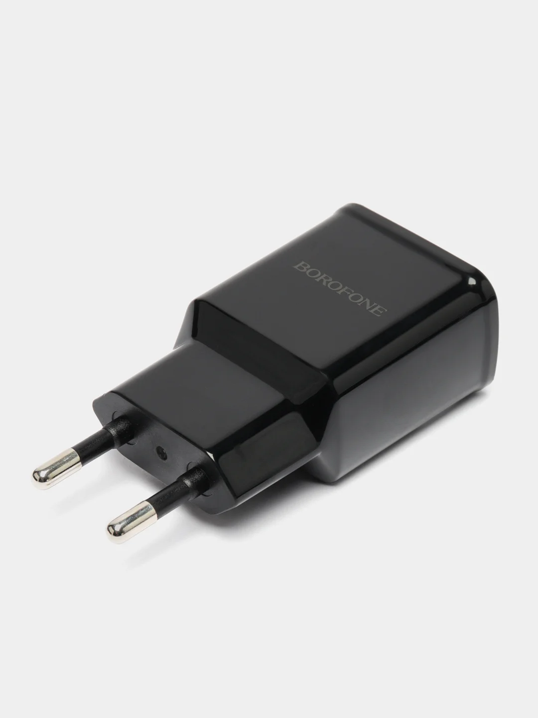 Черный зарядное устройство Borofone BA59A (1xUSB, QC 3.0, 18W+ опц.кабель Micro-USB или Type-C)