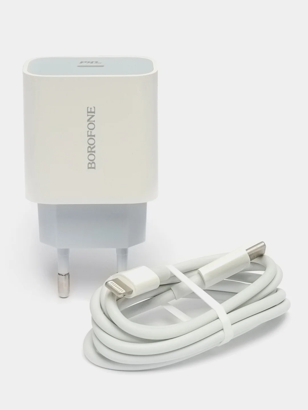 Белый зарядное устройство Borofone BA38A Plus (Type-C, 3A, PD20W, QC3.0+кабель для Apple iPhone)