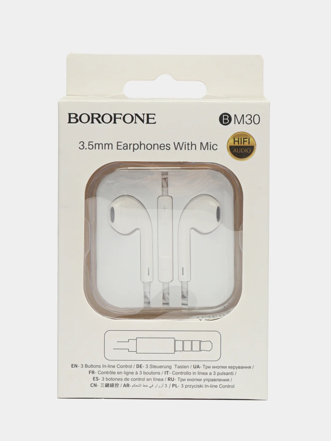 Белый наушники с микрофоном Borofone BM30 3.5mm Jack