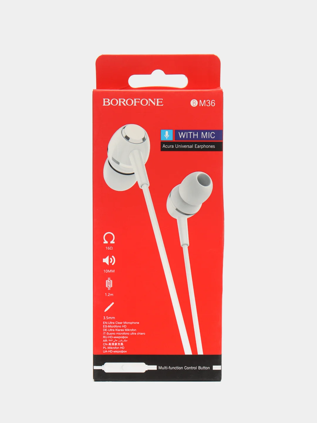 Белый наушники с микрофоном Borofone BM36 3.5mm Jack