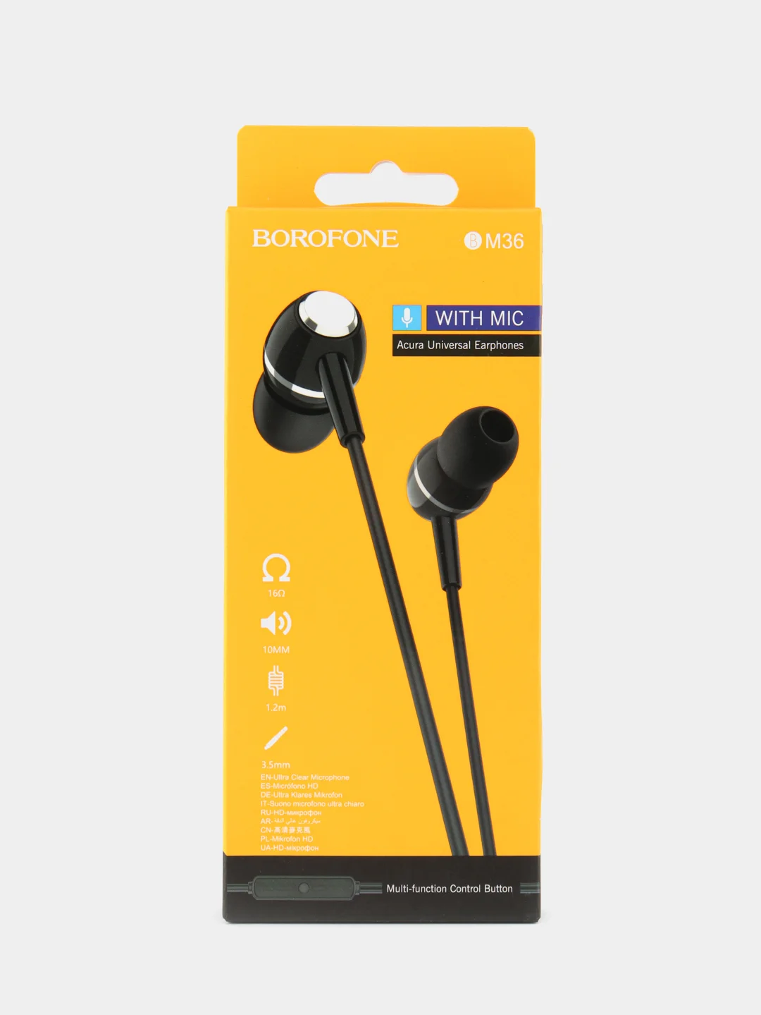 Черный наушники с микрофоном Borofone BM36 3.5mm Jack