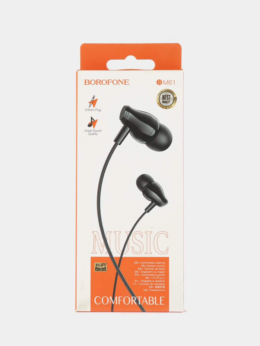 Черный наушники с микрофоном Borofone BM61 3.5mm Jack