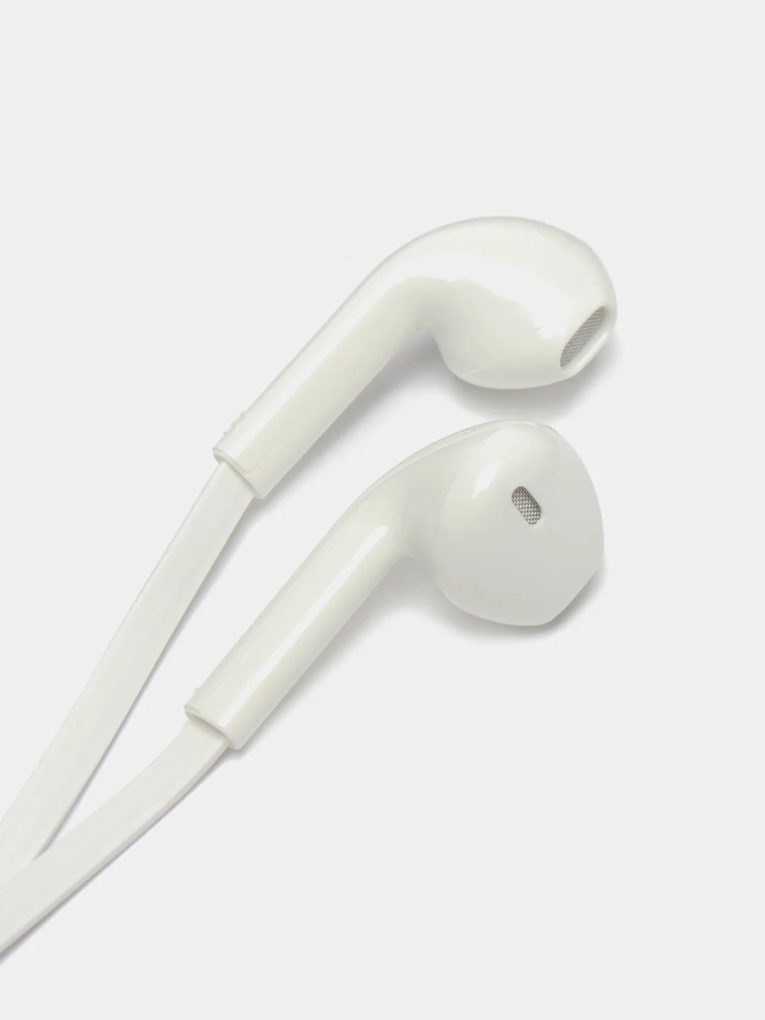 Белый наушники с микрофоном и плоским кабелем Borofone BM23 3.5mm Jack