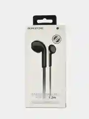 Черный наушники с микрофоном и плоским кабелем Borofone BM23 3.5mm Jack