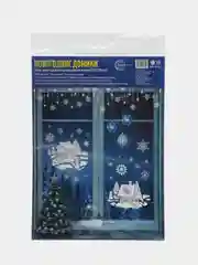 Новогодние наклейки на окна Новогодние домики