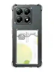 Молочный чехол для Xiaomi 14T противоударный силиконовый BROSCORP с усиленными углами, карманом/без