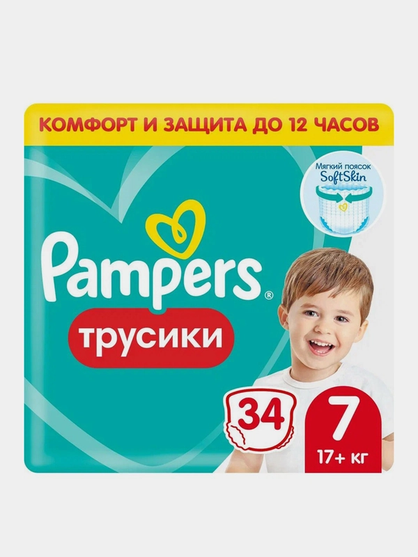 Трусики Pampers трусики Pants, size 7, до 17 кг, 34 штук