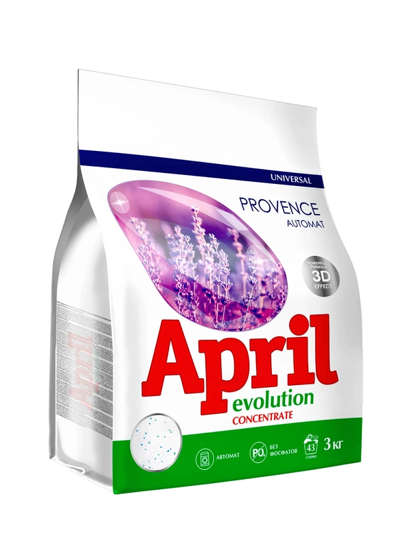 Средство моющее синт. порошкообр. универсальное "April Evolution автомат  Provenсe", 3 кг
