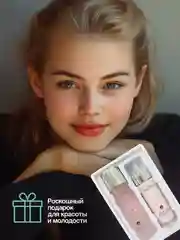 Розовый подарочный набор косметики по уходу за кожей лица, для женщин, 2 средства