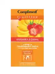 Compliment Fruit Line Шампунь и бальзам 2 в 1 Стимулирующий рост клубника и банан, 400мл
