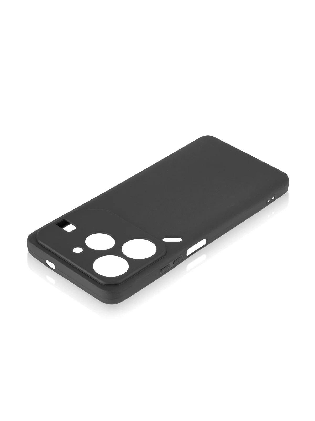 Черный чехол для Tecno Pova 6 Neo силиконовый BROSCORP матовый тонкий с бортиком- защитой камер