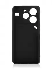 Черный чехол для Tecno Pova 6 Neo силиконовый BROSCORP матовый тонкий с бортиком- защитой камер