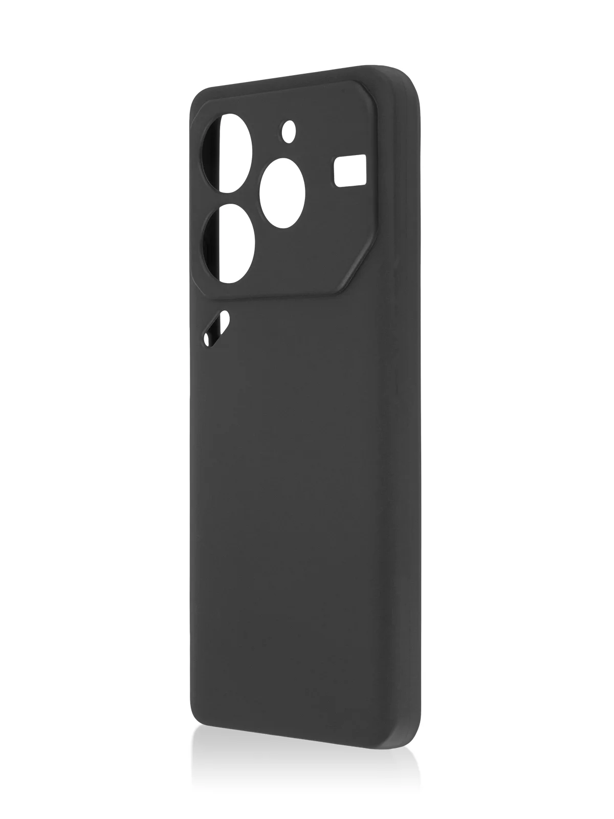 Черный чехол для Tecno Pova 6 Neo силиконовый BROSCORP матовый тонкий с бортиком- защитой камер
