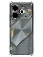 Прозрачный чехол для Tecno Pova 6 Neo противоударный силиконовый BROSCORP прозрачный, защита углов