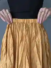 Горчичный юбка жатка макси, плиссированная, нарядная