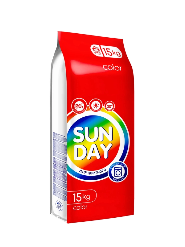 Средство моющее синтетическое порошкообразное "Sunday" автомат для цветного 15 кг
