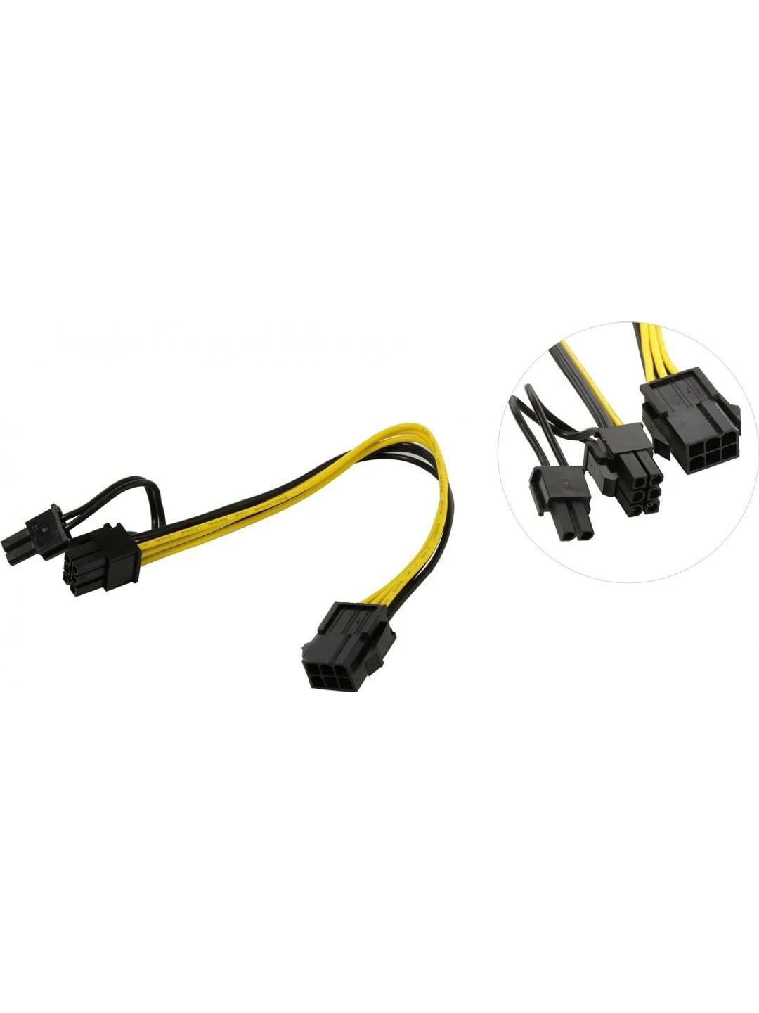 Переходник питания для видеокарт 6pin-> 8pin, 10 см
