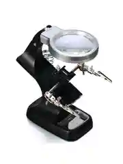 Лупа настольная 2.5x/7.5x/10x третья рука с держателем и подсветкой (5 LED)