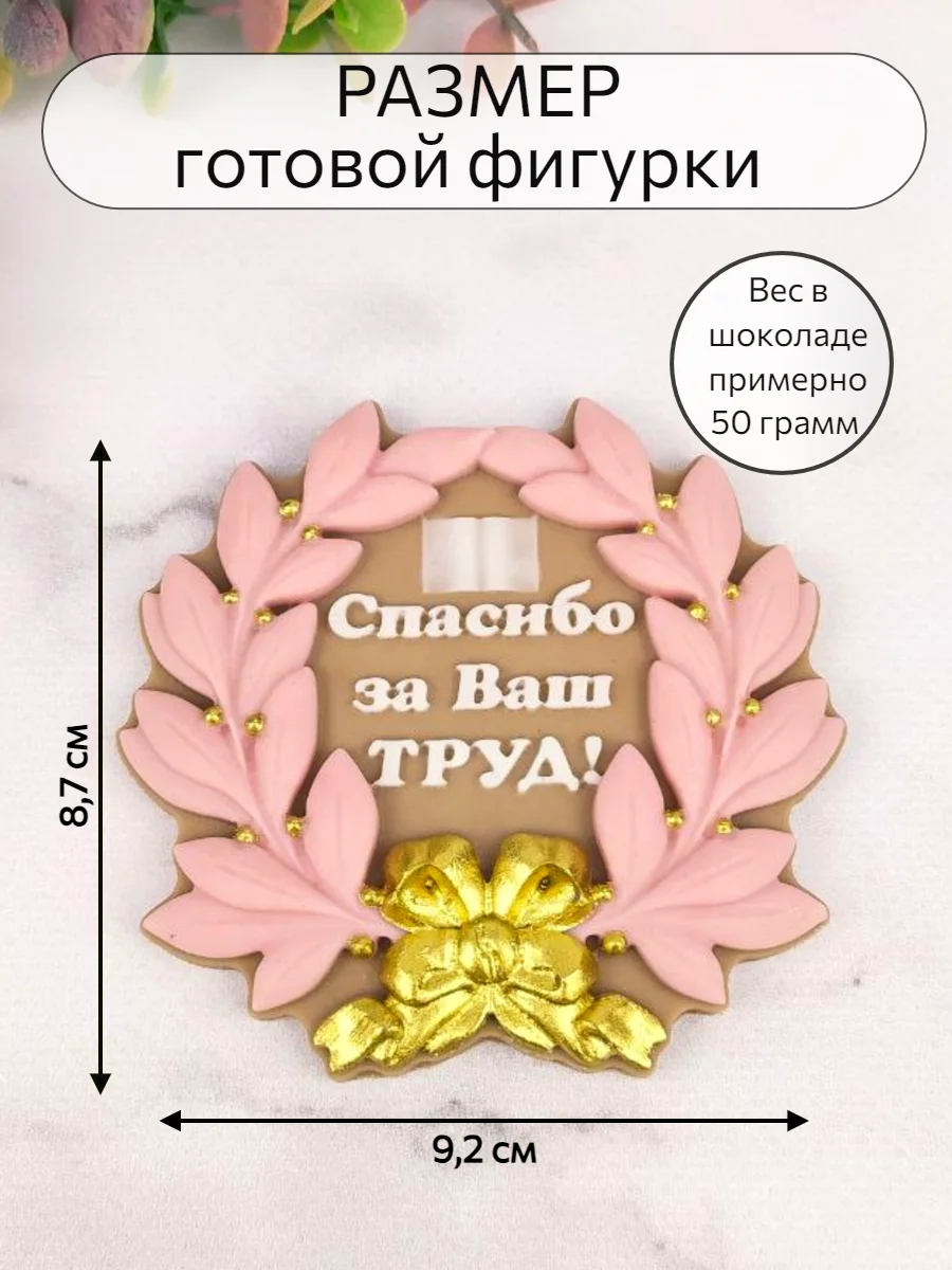 Силиконовая форма (молд) "Спасибо за Ваш труд"