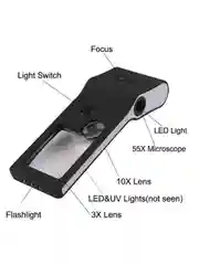 Лупа налобная 10x/15x/20x/25x (очки) с подсветкой (2 LED)