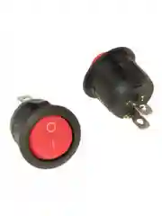 Клавишный переключатель круглый, черный,2 контакта ON-OFF