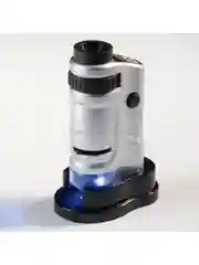 Лупа карманная 3/10/55x для чтения с микроскопом и подсветкой (6 LED, черная)