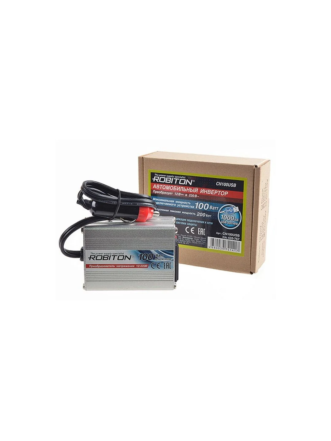 Инвертор ROBITON CN100USB 100W