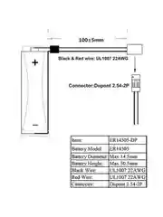 Элемент питания  ROBITON ER14505-DP AA с коннектором PH1