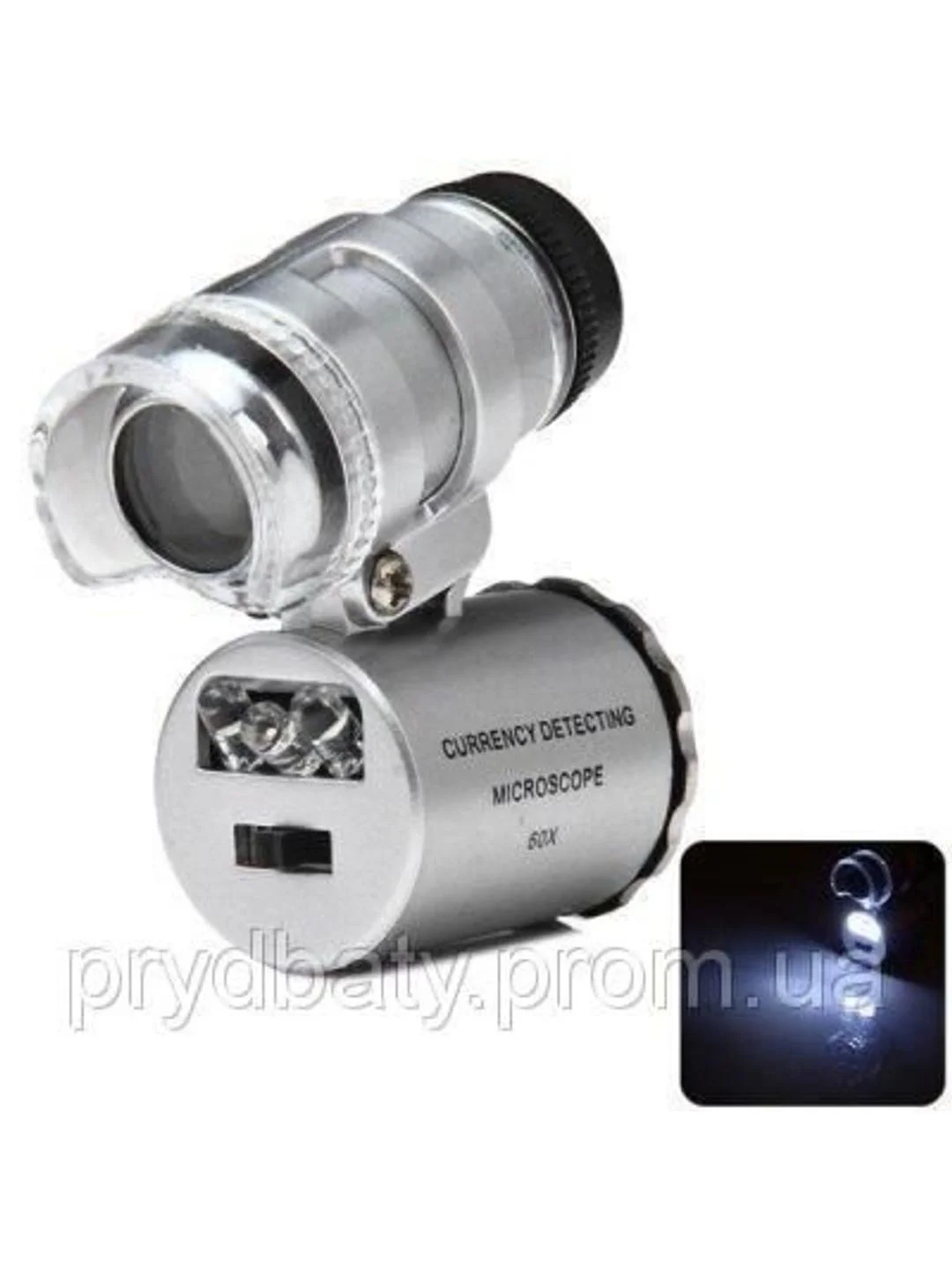 Микроскоп Pro Legend 60x мини, с подсветкой (1 LED) и ультрафиолетом