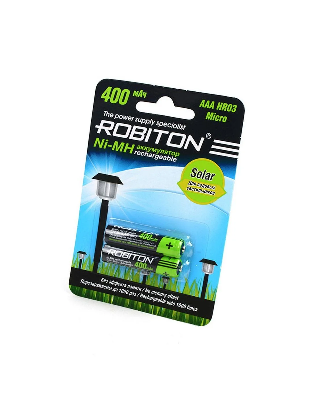 Аккумулятор ROBITON 400MHAAA-2 SOLAR BL2