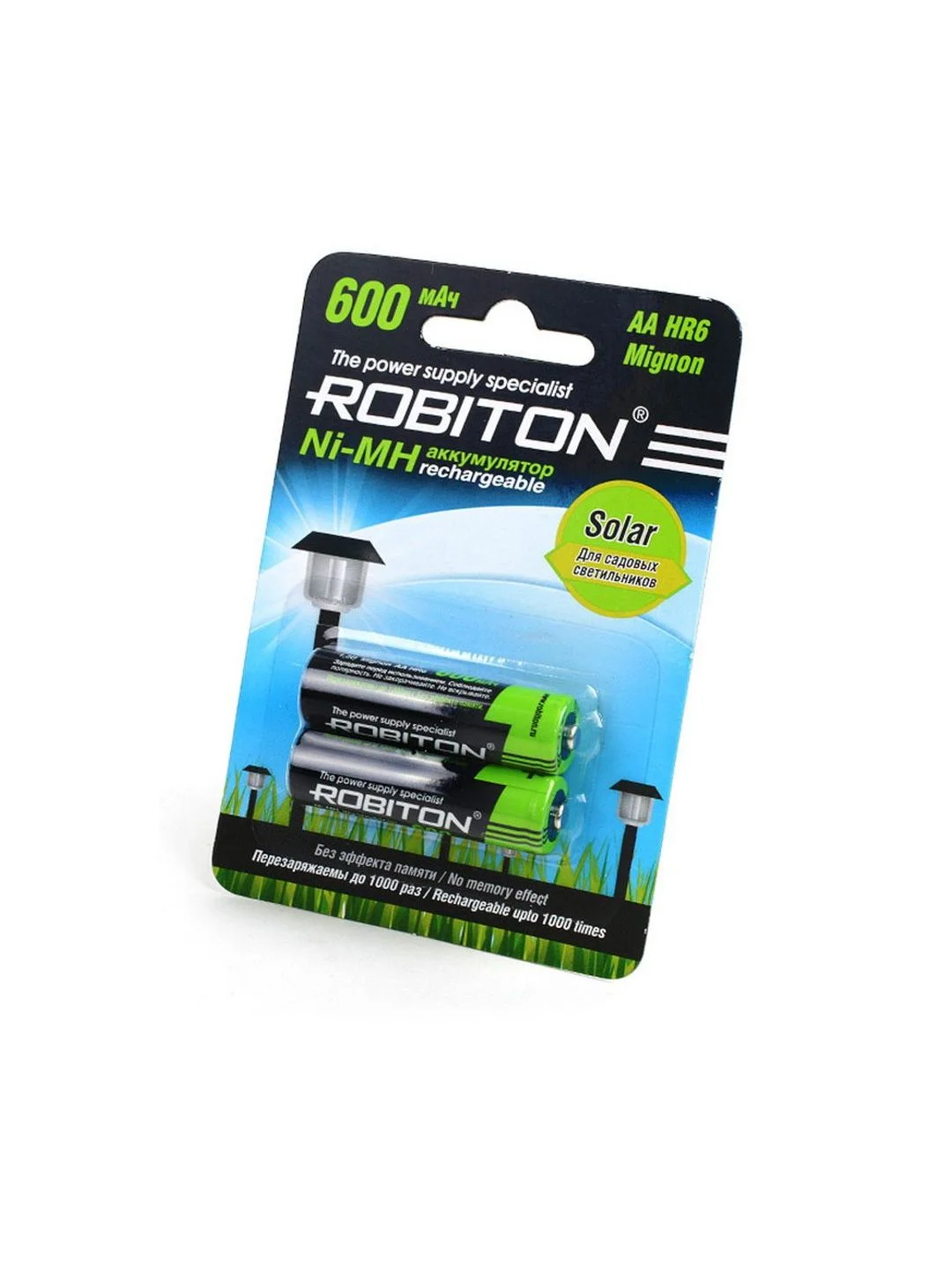 Аккумулятор ROBITON 600MHAA-2 SOLAR BL2