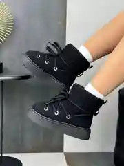Хаки угги женские зимние, в барашек, теплые