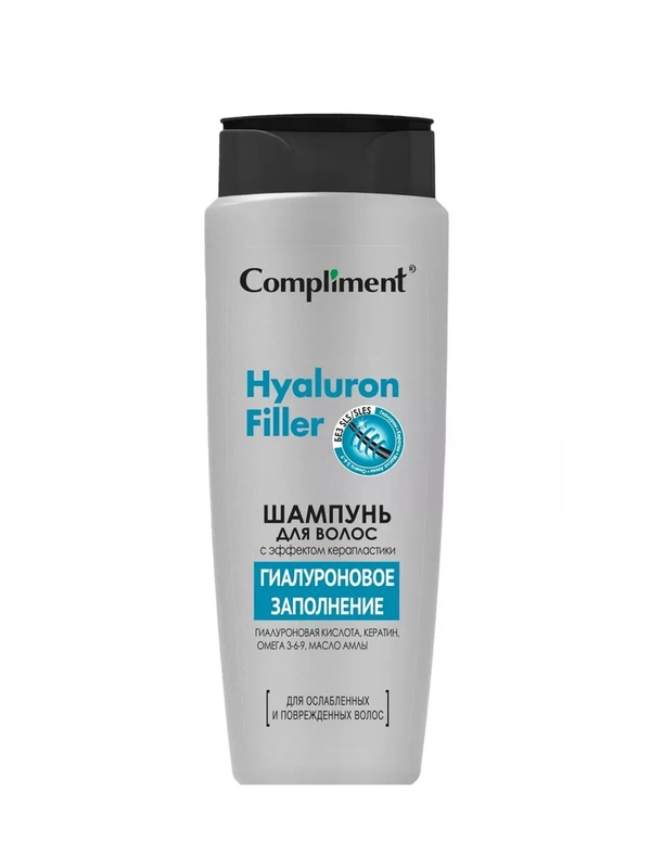 Compliment Шампунь для волос с эффектом керапластики Hyaluron Filler, 400мл