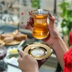 Чайный набор Армуды Ультра , подарочный набор 125 мл, 12 предметов, золото PROMSIZ
