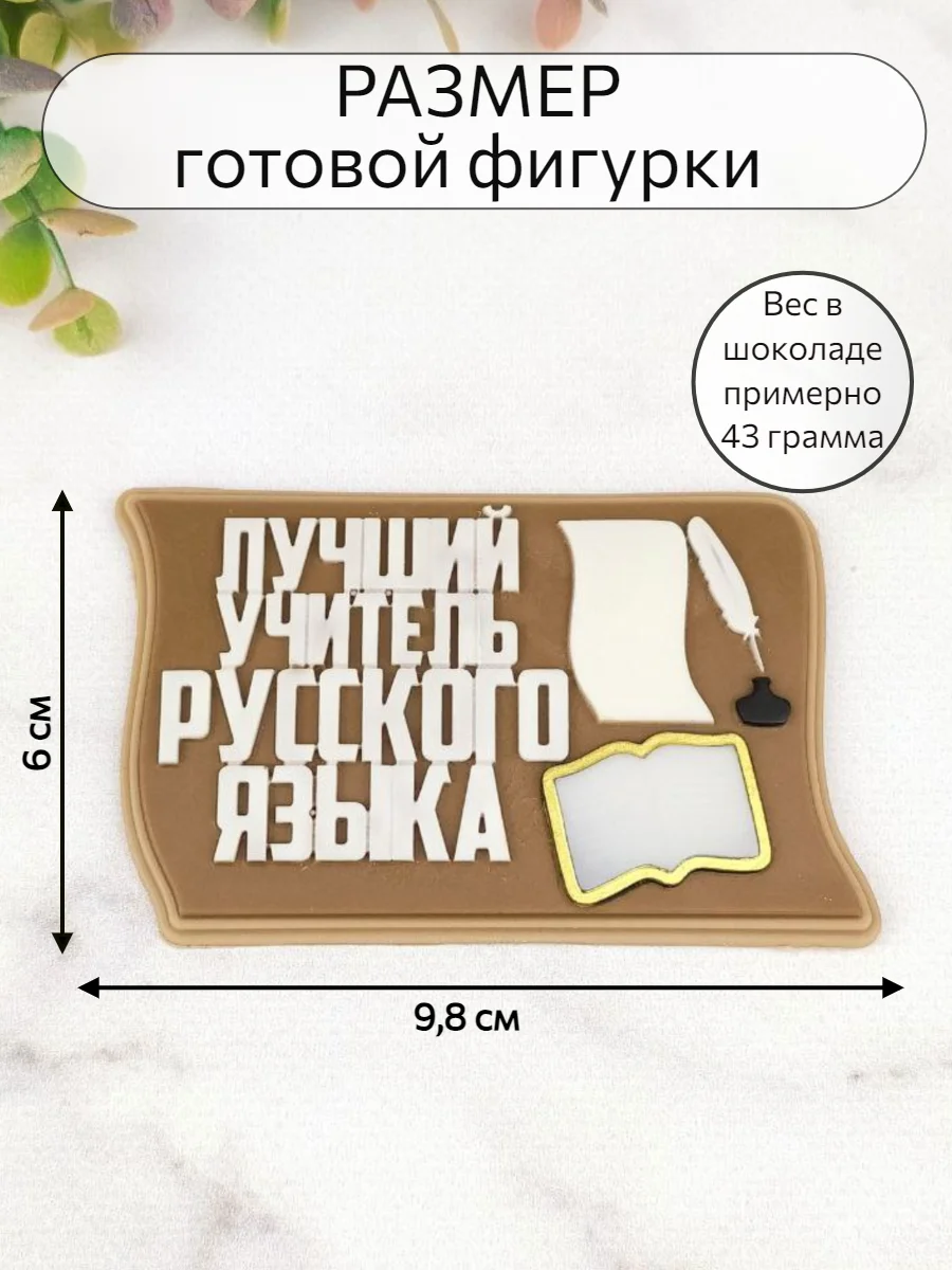 Силиконовая форма "Лучший учитель русского языка" молд для шоколада