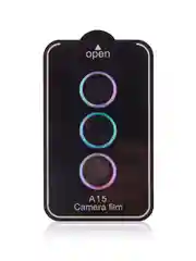 Разноцветный стекло на камеру для Samsung Galaxy A15 защитное ROSCO, закаленное, накладки с рамкой