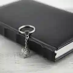 Брелок для ключей Кольчугинский Мельхиор "Герб РФ" латунный никелированный