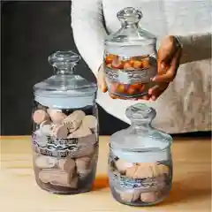 Набор из 3-х банок с крышкой для сыпучих продуктов 500 мл (2) 1100 мл (1) PROMSIZ Версаль
