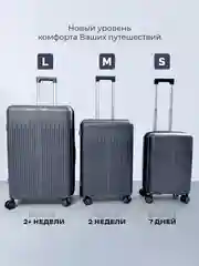 Синий все ПРОМОКОДЫ РАБОТАЮТ! Премиум Чемодан ударопрочный, облегченный из 100% полипропилена