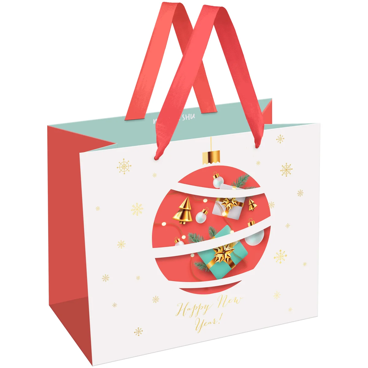 Пакет подарочный новогодний 23*18*10см Meshu "Christmas toy", фольга, матовая ламинация