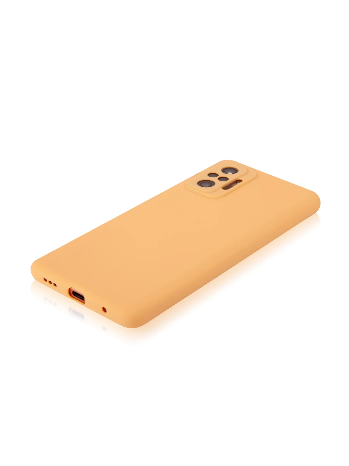 Оранжевый чехол для Xiaomi Redmi Note 10 Pro силиконовый ROSCO матовый тонкий с защитой камер бортик