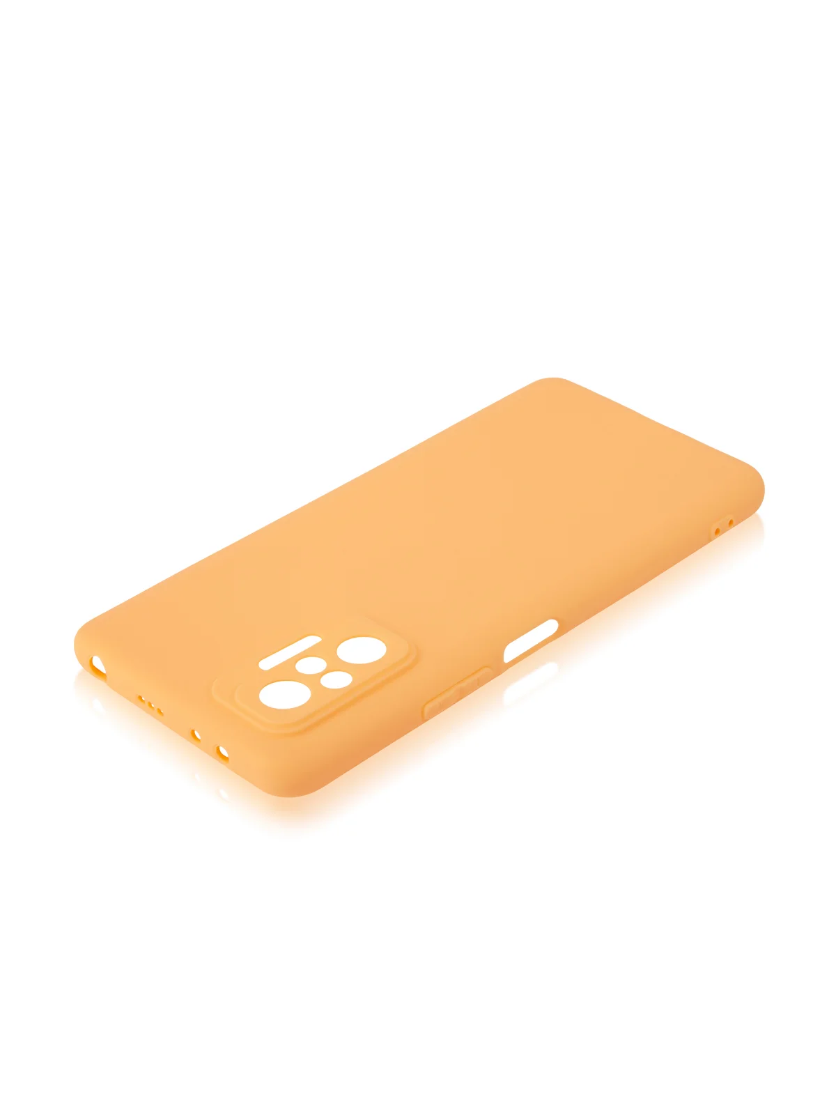 Оранжевый чехол для Xiaomi Redmi Note 10 Pro силиконовый ROSCO матовый тонкий с защитой камер бортик