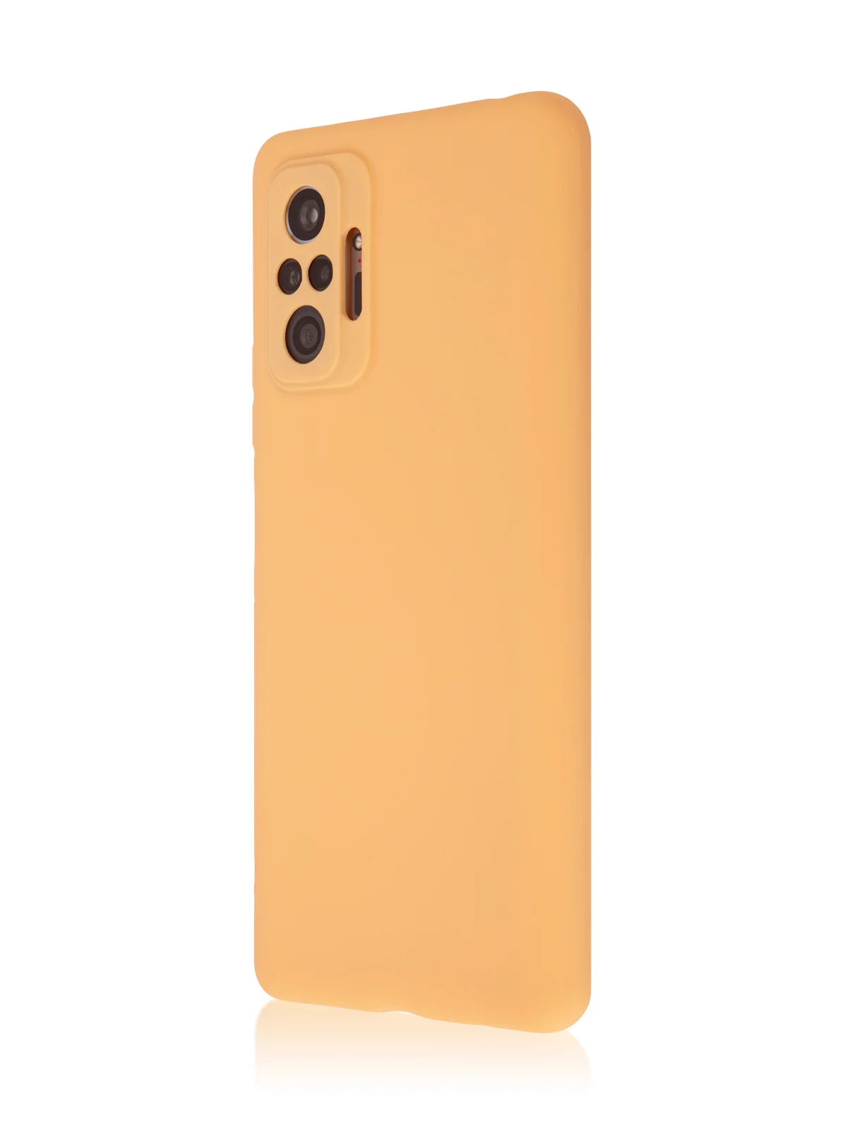 Оранжевый чехол для Xiaomi Redmi Note 10 Pro силиконовый ROSCO матовый тонкий с защитой камер бортик