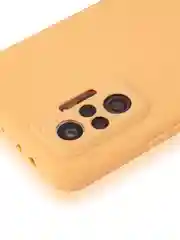 Оранжевый чехол для Xiaomi Redmi Note 10 Pro силиконовый ROSCO матовый тонкий с защитой камер бортик