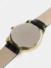 Горчичный мужские наручные часы на кожаном ремешке